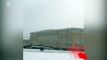 شاهد.. الثلوج تغطي ساحات روسيا