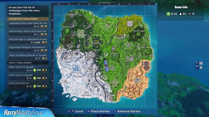 Search Between Giant Rock Man, Crowned Tomato & Encircled Tree Location - Fortnite (Season 7)