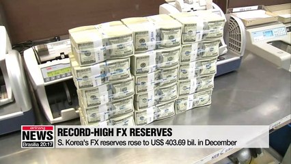 S. Korea's foreign exchange reserves hit record high in December
