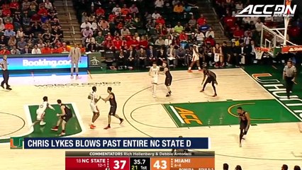 Miami's Chris Lykes Blows Past Entire NC State Defense