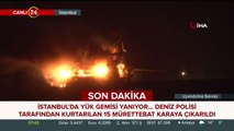 İstanbul'da gemi yangını