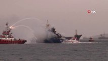 Pendik'te Yanan Gemiden Kurtarılan Mürettebat Sahil Güvenlik Bölge Komutanlığı'na Sevk Edildi