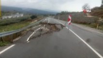 Mersin'de Aşırı Yağışlardan Yol Çöktü