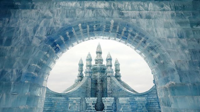 China abre su parque efímero de nieve con una competición internacional de esculturas de hielo