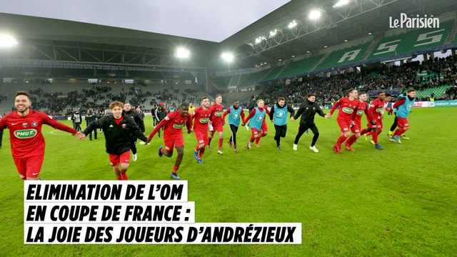 Élimination de l’OM en Coupe de France : la joie des joueurs d’Andrézieux