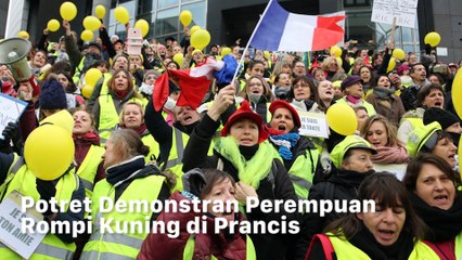 Potret Demonstran Perempuan Rompi Kuning di Prancis