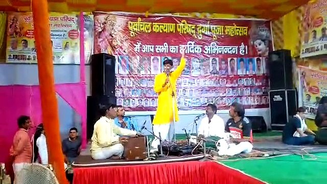 रवि यादव आजमगढ़ सरस्वती वंदना करते हुए stage show in panipat haryana