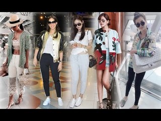 แฟชั่นชุดขึ้นเครื่องดารา สวย เก๋ เท่ จน ตม  ตะลึง
