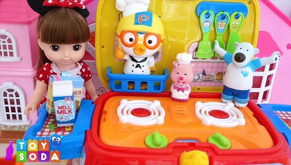 Baby Doll Pancake Milk Egg Pororo Food Car Cooking Time Toy Soda