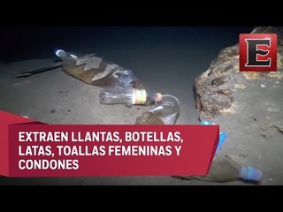 Sacan cinco toneladas de basura de cenotes en Yucatán