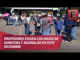 Maestros realizan bloqueos en Michoacán para exigir pagos pendientes