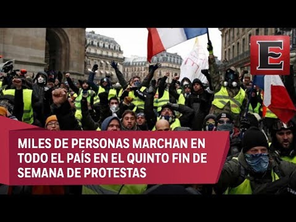 "Chalecos Amarillos" se manifiestan por quinto fin de semana consecutivo