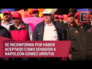 Sindicato minero marcha rumbo al Senado