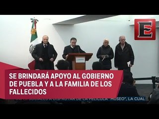 Conferencia de prensa sobre la muerte de funcionarios de Puebla