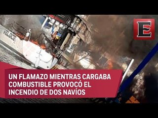 Dos heridos por incendio de yate y lancha en Acapulco