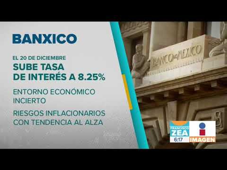 El Banco de México sube su tasa de interés a 8.25% | Noticias con Francisco Zea