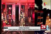 La Victoria: incendio consume tienda donde se vendían productos pirotécnicos