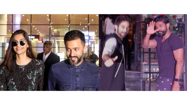 Sonam Kapoor Anand Ahuja, Farhan Akhtar & Shahid Kapoor spotted by paparazzi at Airport | FilmiBeat