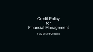 Credit Policy for CA Inter Financial management pendrive classes by CA M K Jain | CMA Inter Paper 10 Classes