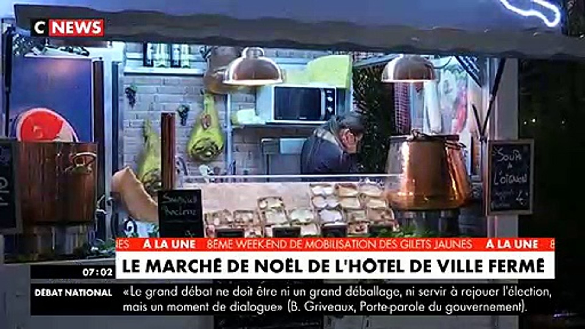 Gilets Jaunes Le Marché De Noël De Lhôtel De Ville De Paris Fermé Aujourdhui En Raison De La Manifestation Video