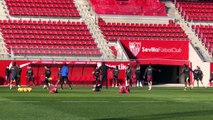 Entrenamiento del Sevilla antes de medirse al Atlético de Madrid (05-01-2019)