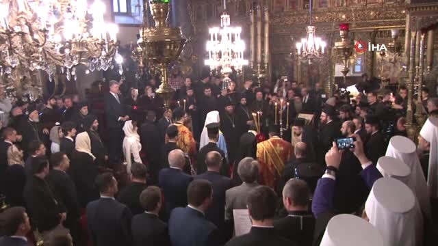 Ukrayna Devlet Başkanı Petro Poroşenko Fener Rum Patrihkanesi'nde