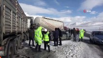 Erzurum’da Zincirleme Trafik Kazası! 10 Araç Birbirine Girdi: 1 Ölü