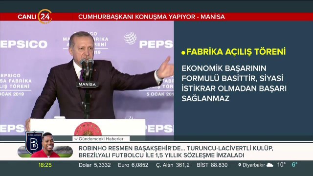 Cumhurbaşkanı Erdoğan fabrika açılış töreninde