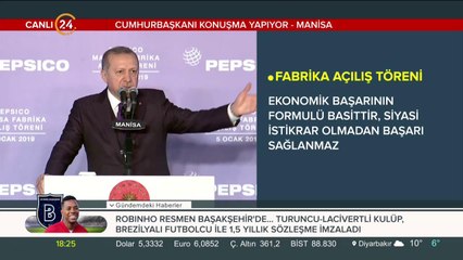 Cumhurbaşkanı Erdoğan fabrika açılış töreninde