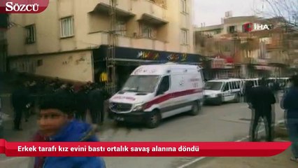 Erkek tarafı kız evini bastı ortalık savaş alanına döndü