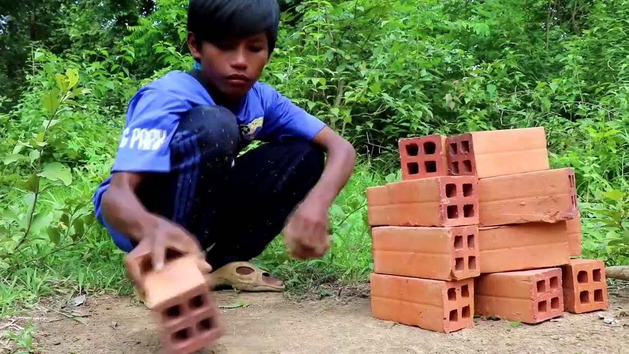 Creative Rabbit Trap Using Old Bricks With Flat Wood