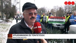 Útlezárásokkal és tüntetésekkel tiltakoztak országszerte a szakszervezetek