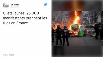 Acte 8 des Gilets jaunes : 25 000 manifestants en France, des heurts à Paris et en régions