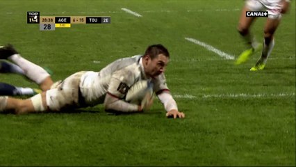 Top 14 - 14ème journée : Agen / Toulouse - Magnifique action Toulousaine conclue par Elstadt !