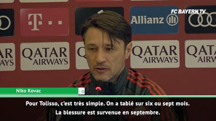 Bayern - Kovac : ''Tolisso ? Pas avant le mois de mars''