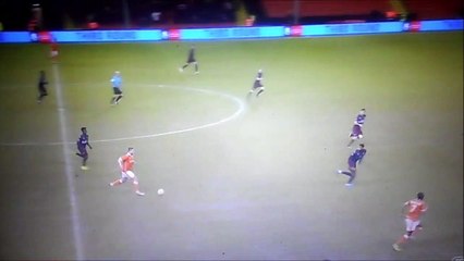 Sokratis with a brilliant tackle against Blackpool!