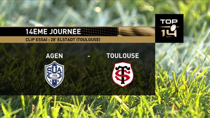 TOP 14 - Essai Rynhardt ELSTADT (ST) - Agen - Toulouse - J14 - Saison 2018/2019