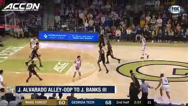 Georgia Tech's Jose Alvarado Tosses Alley-Oop To James Banks III