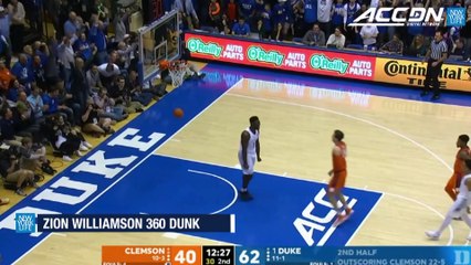 Duke's Zion Williamson Does A 360 Dunk