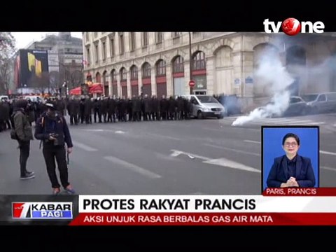 Lagi, Aksi Unjuk Rasa Rakyat Prancis Berbalas Gas Air Mata