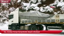 Kar, Antalya-Konya karayolunda ulaşımı aksatıyor