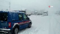 Konya-Antalya yolunda kar yağışı ulaşımı olumsuz etkiliyor