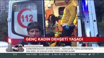 Genç kadın otomobilin içinde darbedildi