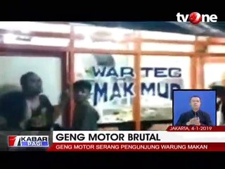 Brutal! Geng Motor Serang Pengunjung Warung Makan