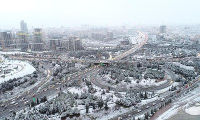 Beyaz örtü havadan görüntülendi