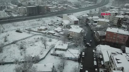 İstanbul Beyaza Bürünen Anadolu Yakasının Havadan Görüntüleri