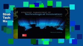Strategic Management of Technological Innovation (Irwin Management)