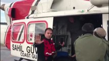 Batan gemiden kurtarılanlar helikopterle sahile getirildi - SAMSUN