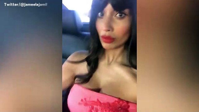 Jameela Jamil Wears Jeans Under Her Dress For Golden Globes