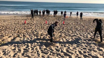 SC Charleroi: les Zèbres travaillent sur la plage à El Saler